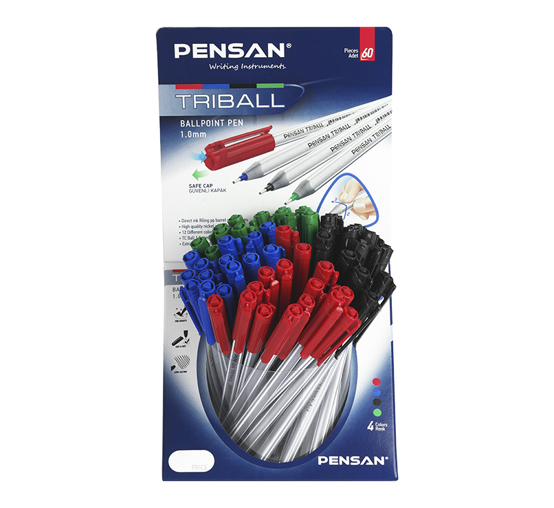 Pensan - Набор шариковых ручек "TRIBALL" STAND MIX
