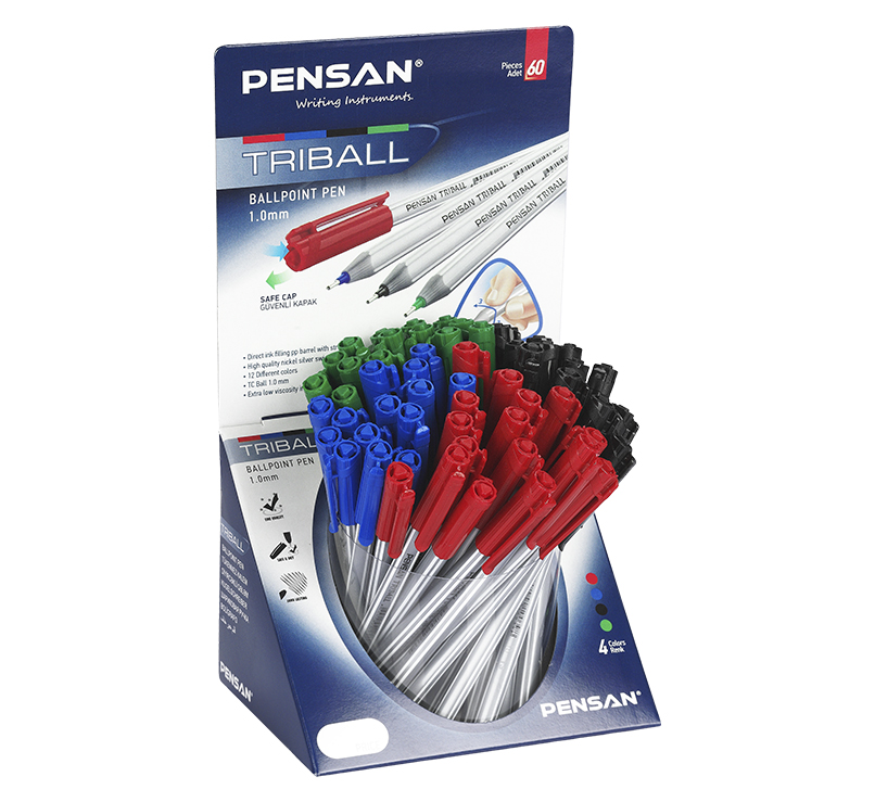 Pensan - Набор шариковых ручек "TRIBALL" STAND MIX