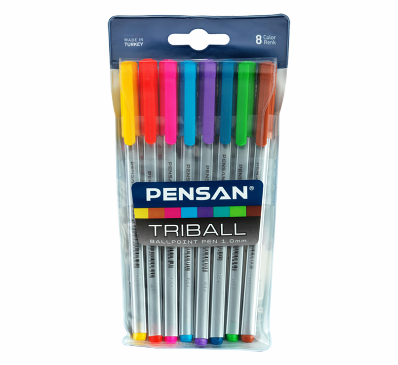 Pensan - Набор ручек TRIBALL, 8 цветов