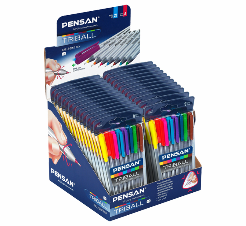 Pensan - Набор ручек TRIBALL, 8 цветов